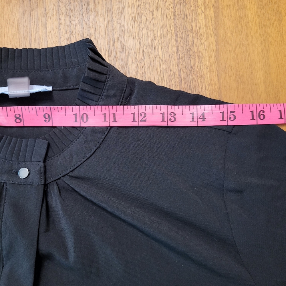 Calvin Klein Black Blouse with Pleated accents, size M - Picture 8 of 16